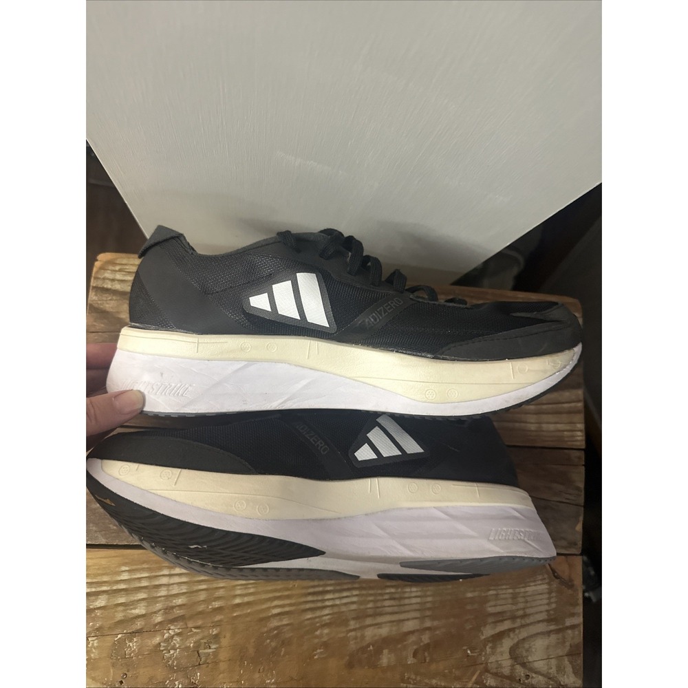 Adidas Adizero Boston 11 Women's Size 9.5 Black White Running Shoes EUC Gently - Picture 7 of 9